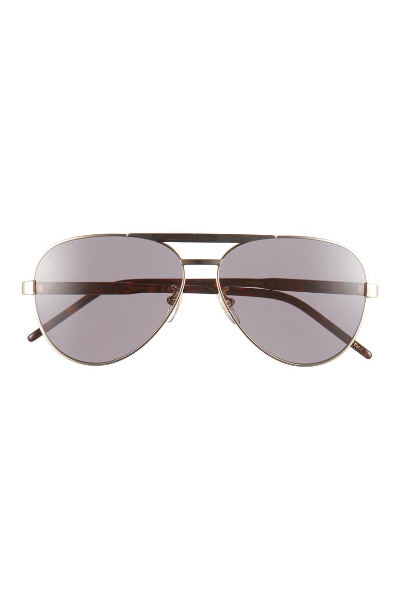 60mm Pilot Sunglasses, Main, color, GOLD
