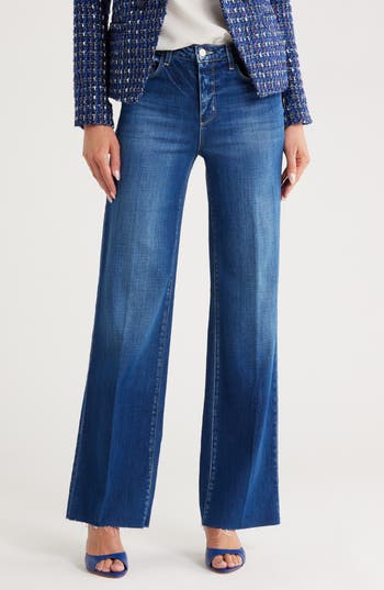 L Agence L'agence Scottie High Waist Wide Leg Jeans In Blue