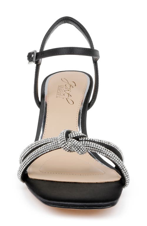 Jewel Badgley Mischka Maci Kitten Heel Ankle Strap Sandal In Black Satin
