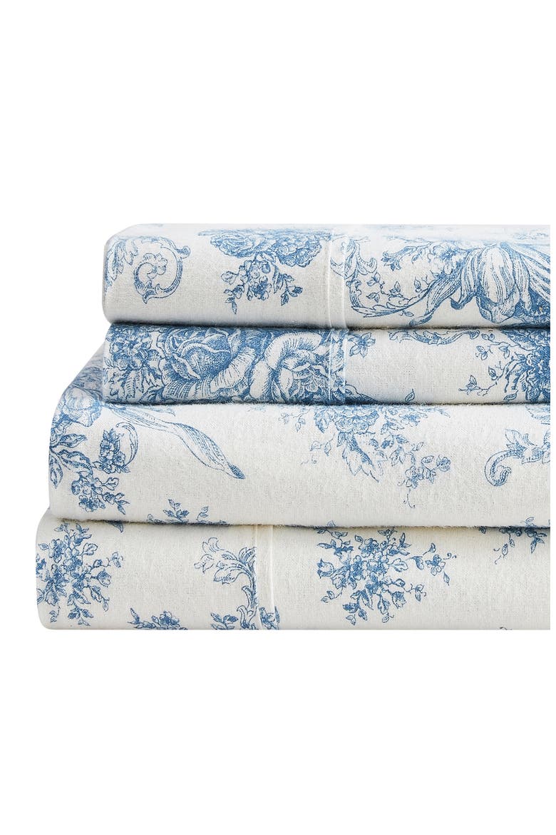 Petit Toile Flannel Sheet Set, Alternate, color, LIGHT BLUE