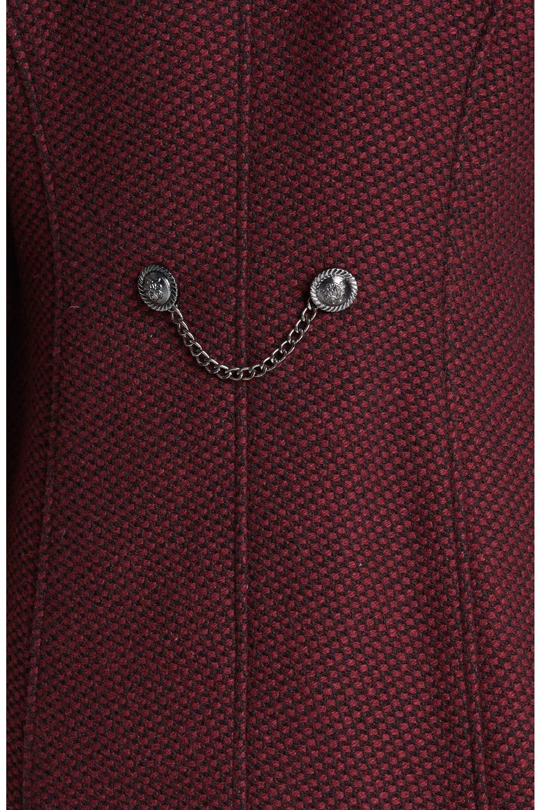 Cutaway Basket Weave Coat, Alternate, color, BURGUNDY