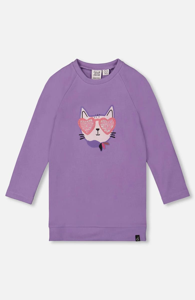 Deux par Deux Super Softtunic Tee with Graphic, Main, color, Purple Gray