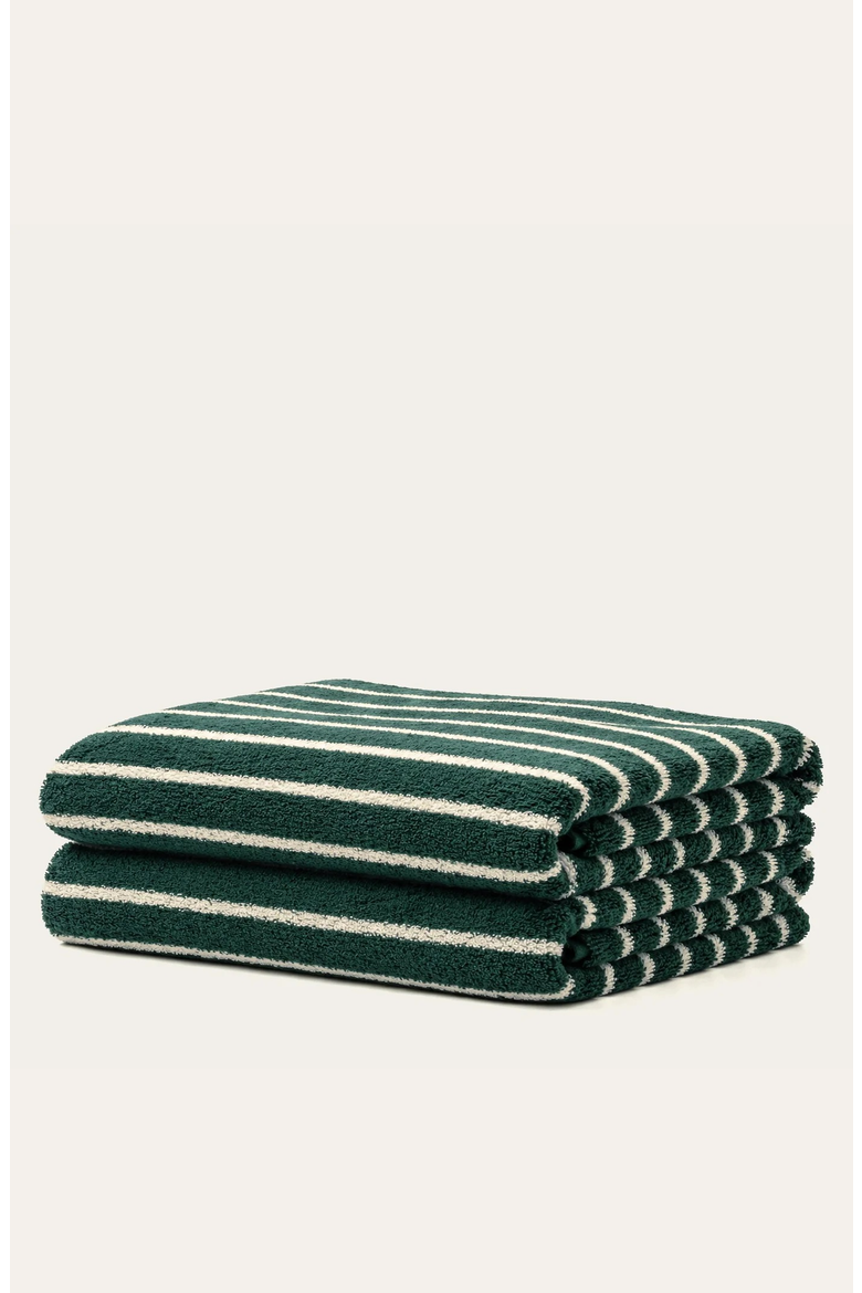 Ultraplush Australian Cotton 2-piece Bath Towel Set, Alternate, color, Verdant & Ecru