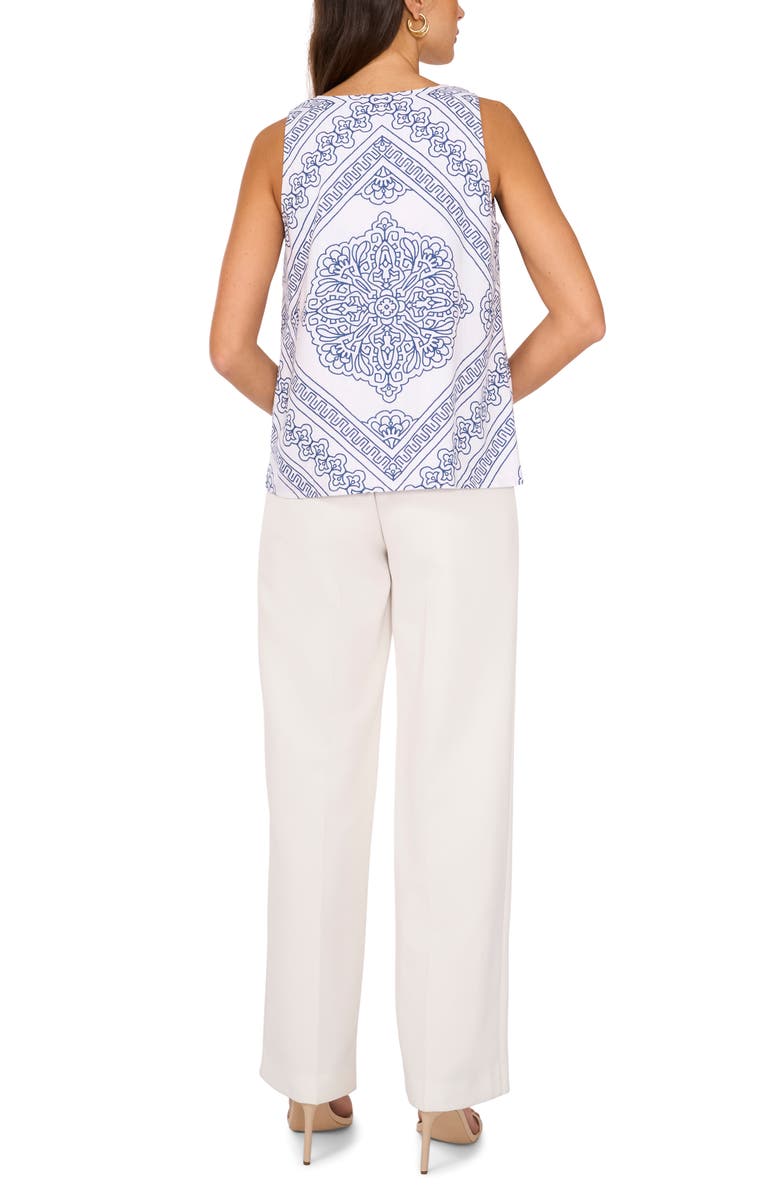 Vince Camuto Bandana Print V-Neck Tank, Alternate, color, 