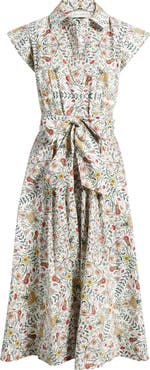 Elie Tahari The Fran Folk Floral Midi Dress