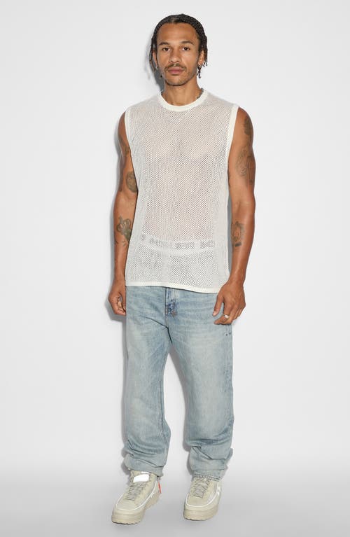 Ksubi Networth Longline Cotton Mesh Tank In White
