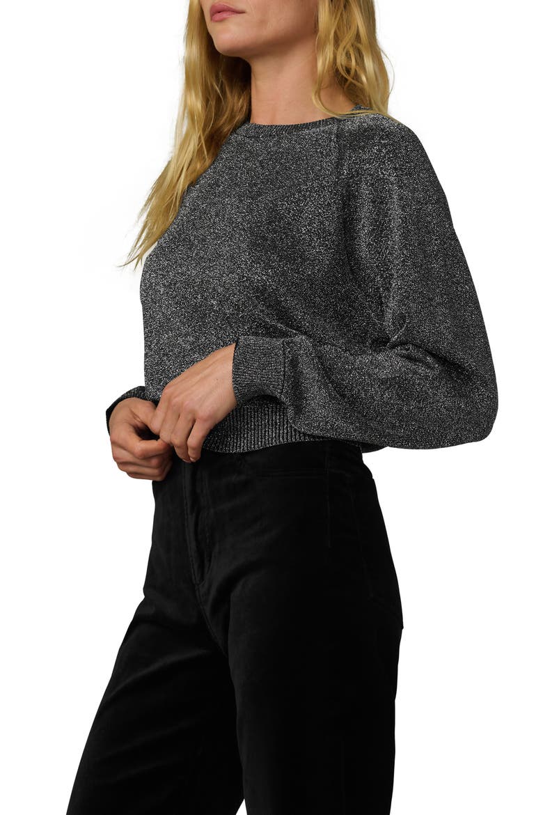 The Taylor Metallic Raglan Sweater, Alternate, color, SILVER BLACK METAL