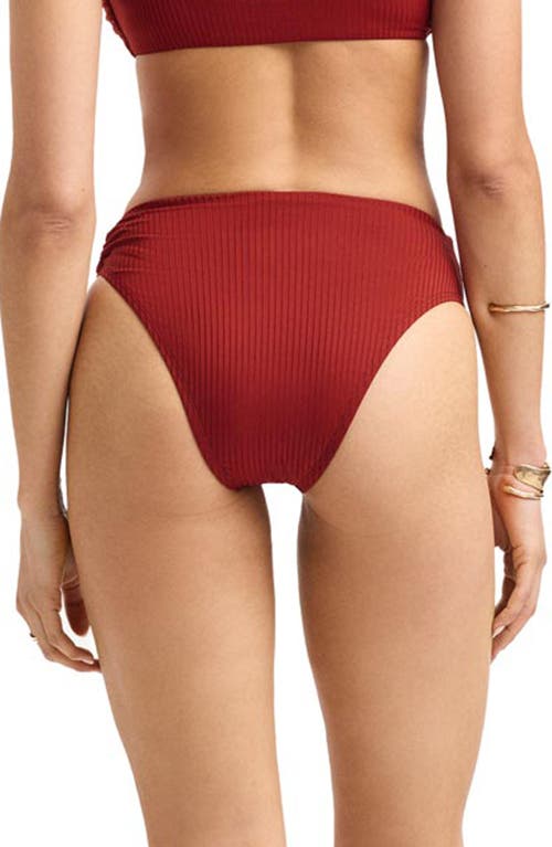 Vitamin A ® Lolita Ring High Waist Bikini Bottoms In Red