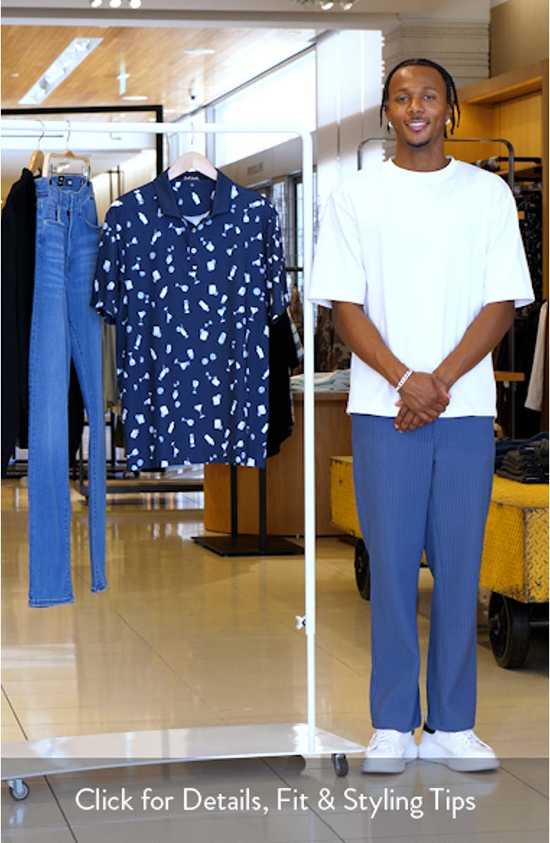 Cheers Cocktail Print Performance Golf Polo, sales video thumbnail