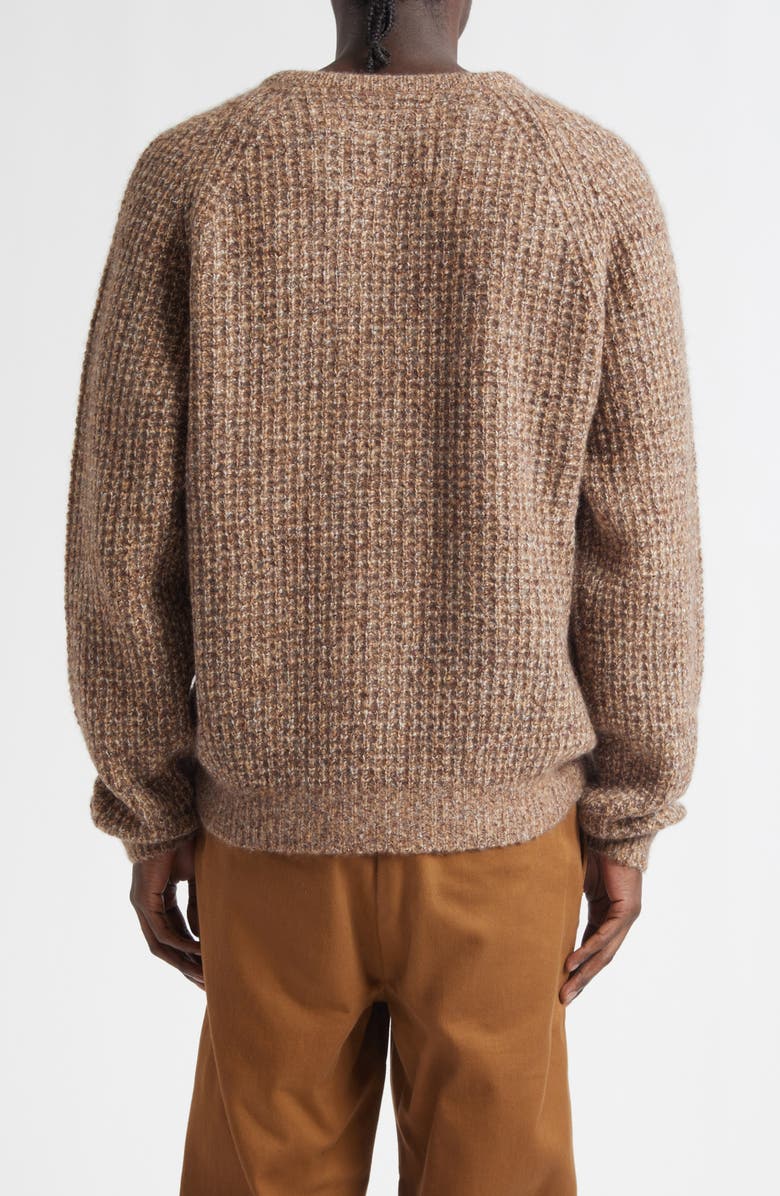 FRENCKENBERGER Waffle Stitch Cashmere & Silk Sweater, Alternate, color, Brown/ Beige