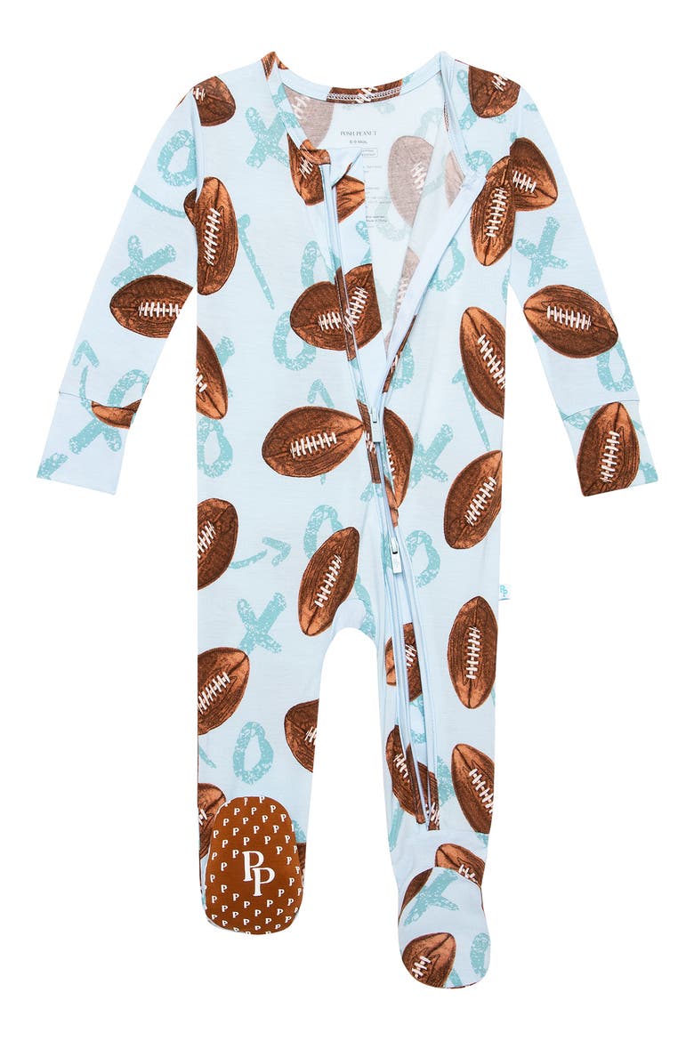 Field Day Fitted One-Piece Pajamas, Alternate, color, LIGHT/ PASTEL BLUE