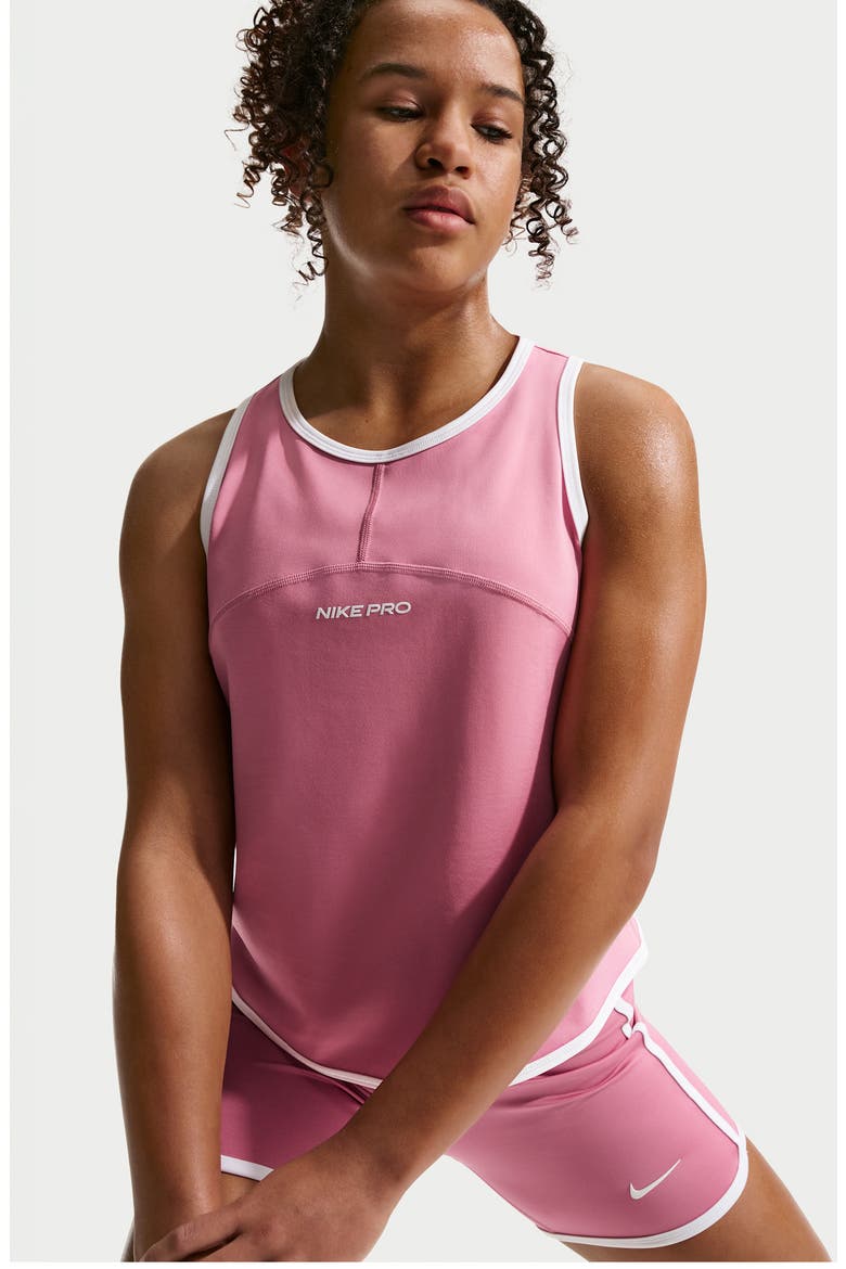 Kids' Dri-FIT Tank Top, Alternate, color, PEONY/ WHITE/ WHITE