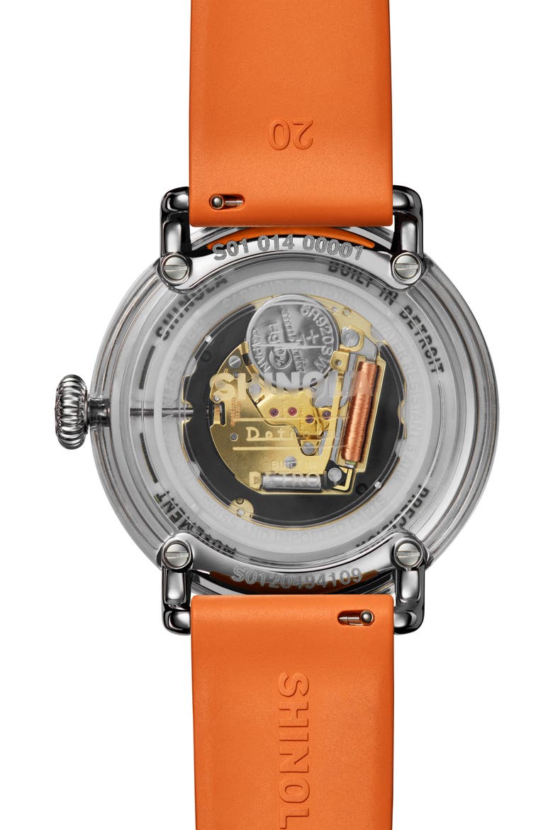 The Detrola Color Theory Rubber Strap Watch, 41mm, Alternate, color, COLOR THEORY A/ORANGE