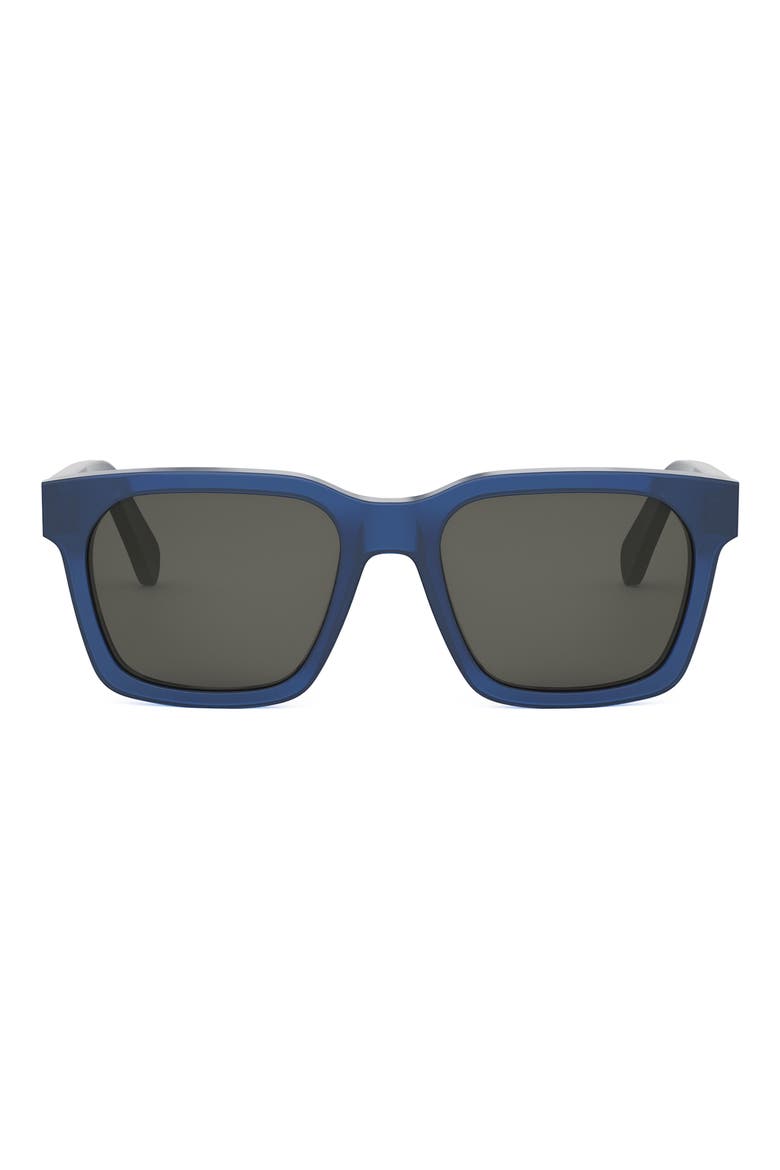 Bold 3 Dots 54mm Geometric Sunglasses, Main, color, BLUE / SMOKE