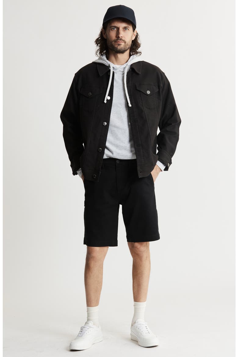 Vandam Cotton Blend Twill Trucker Jacket, Alternate, color, BLACK