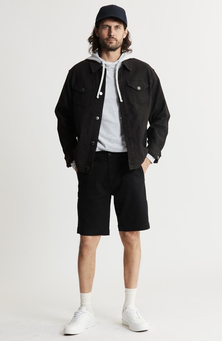 JACHS Vandam Cotton Blend Twill Trucker Jacket, Alternate, color, Black