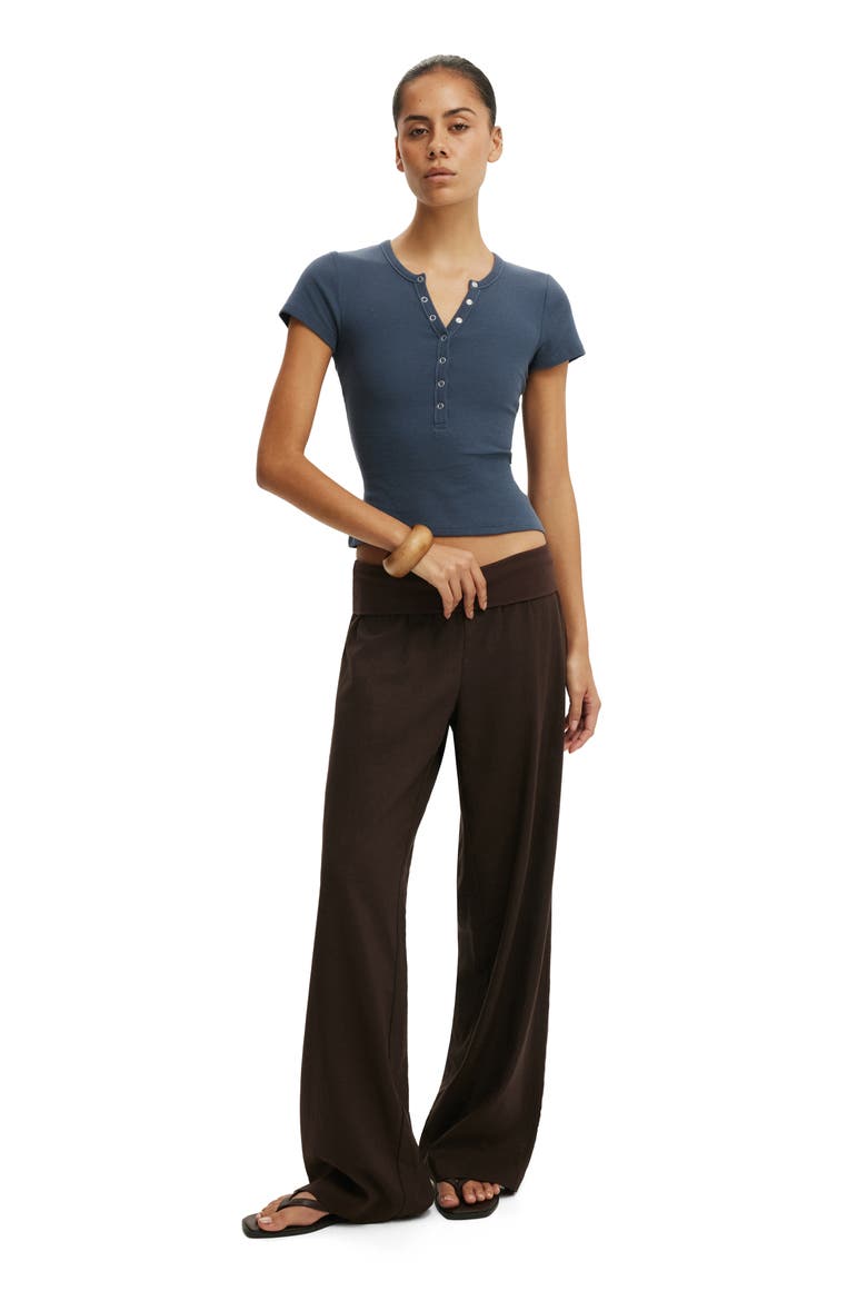 Women's Blake Rib Henley Short Sleeve, Alternate, color, Collegiate Navy