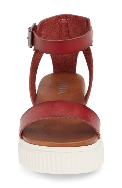 Mia Lunna Platform Ankle Strap Sandal In Red