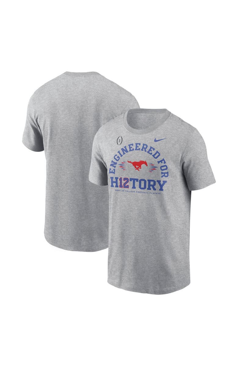 Nike Men's Nike Heather Gray SMU Mustangs 2024 College Football Playoff Engineered for History T-Shirt, Alternate, color, 