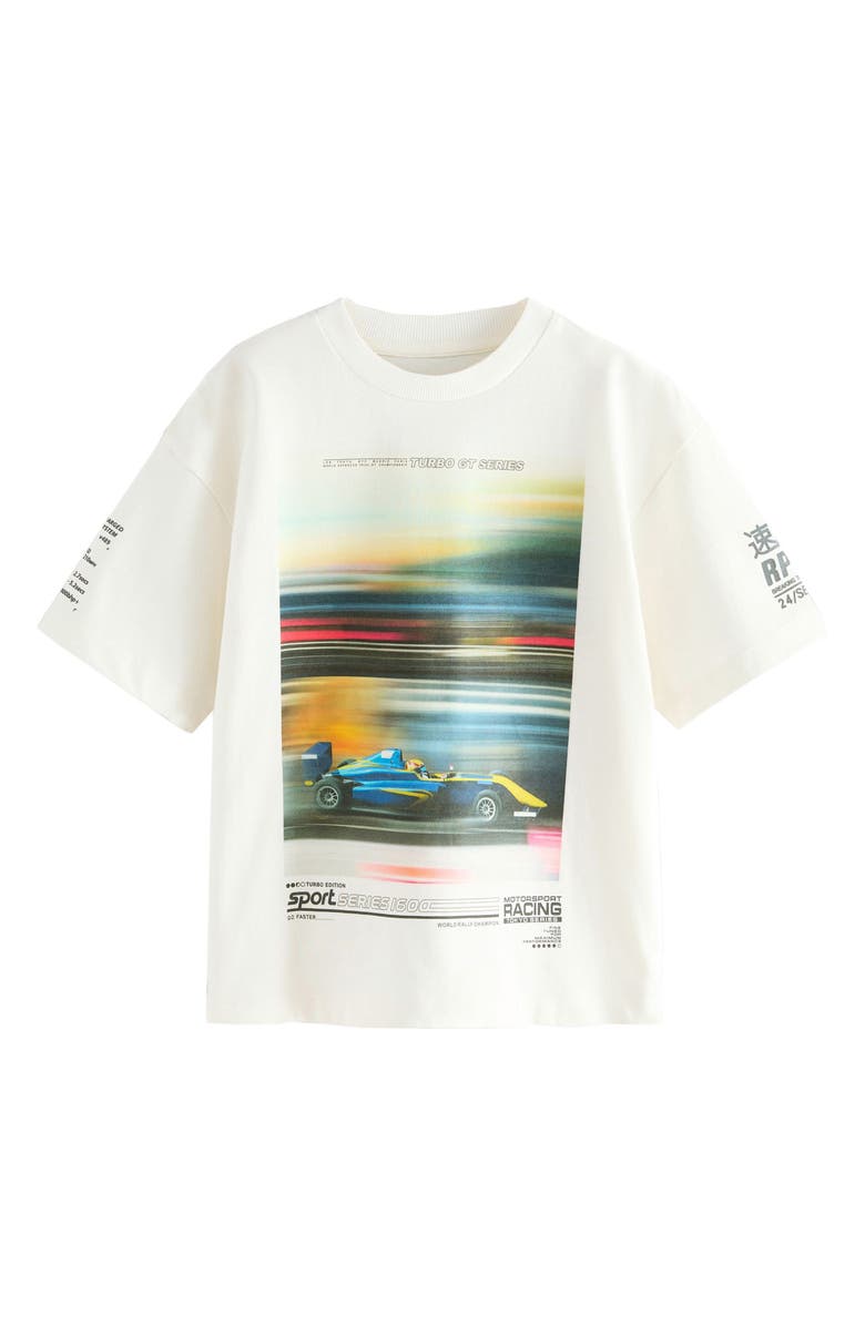 NEXT Kids' Racing Car Graphic T-Shirt, Main, color, White