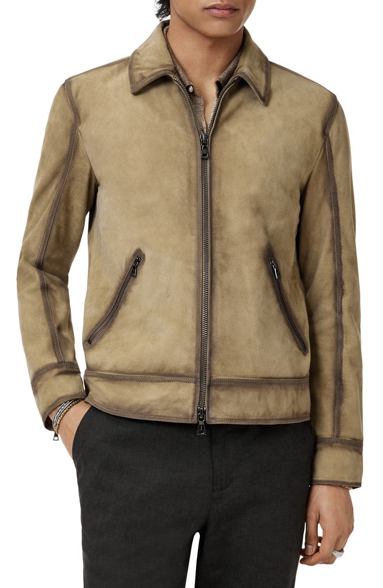John Varvatos Benjamin Suede Jacket, Main, color, Camel