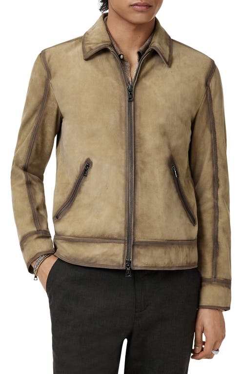 John Varvatos Benjamin Suede Jacket In Brown
