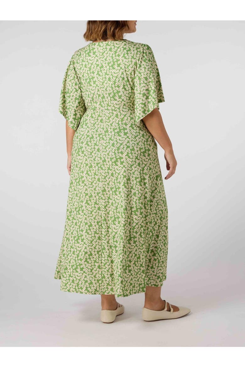 Jersey Angel Sleeve Wrap Dress, Alternate, color, Green
