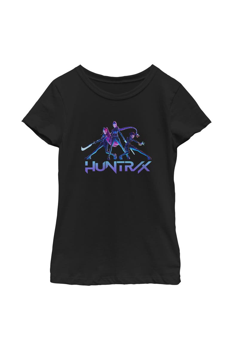 Girl's KPop Demon Hunters Huntrix Girls  Graphic T-Shirt, Main, color, Black