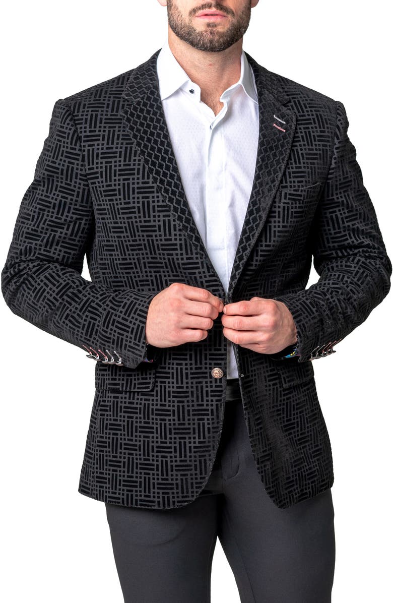 Maceoo Socrates Shadow Black Sport Coat, Alternate, color, Black