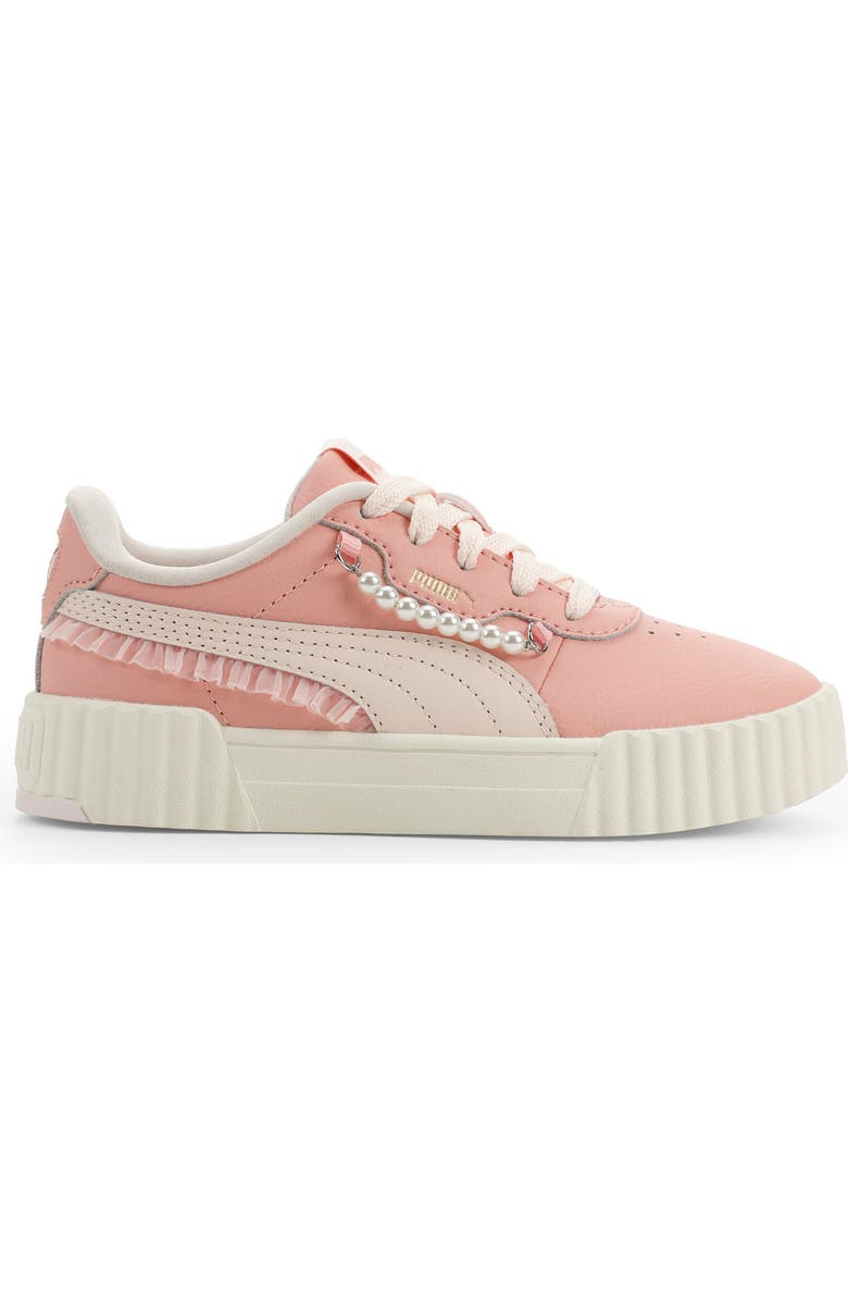 PUMA Kids' Carina 3.0 Nu Romantic Low Top Sneaker, Alternate, color, Rosy Outlook/ Jasmine Flower