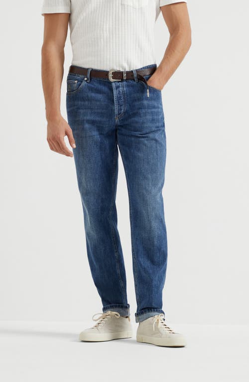 Brunello Cucinelli Lightweight Denim Trousers In Medium Denim