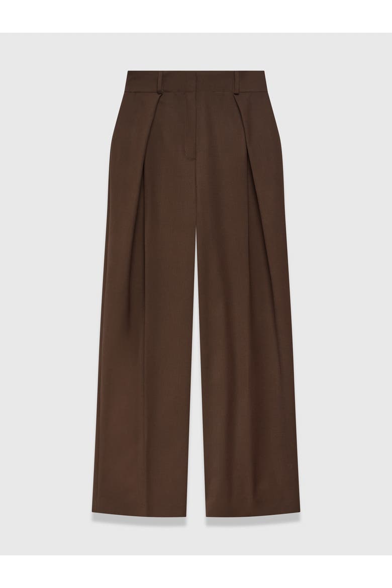 Sculpted High Waist Wide Leg Trousers, Alternate, color, Brown