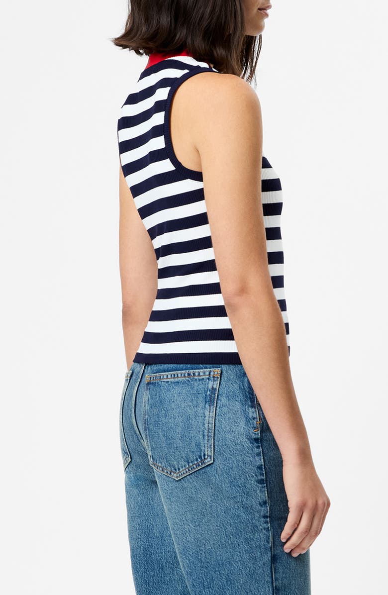 French Connection Esmae Stripe Rib Sleeveless Top, Alternate, color, Marine-White