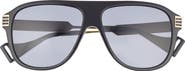 Gucci 57mm Aviator Sunglasses