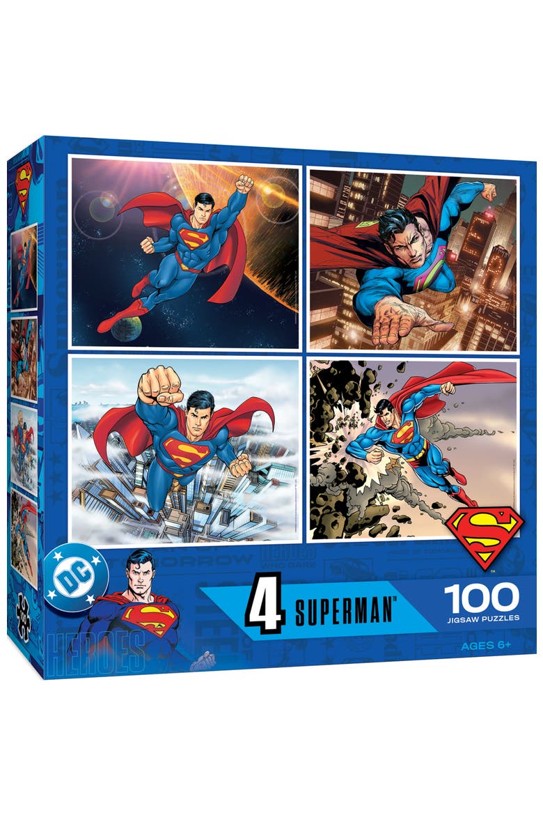 Superman 100pc Puzzles 4-Pack, Main, color, Multicolor