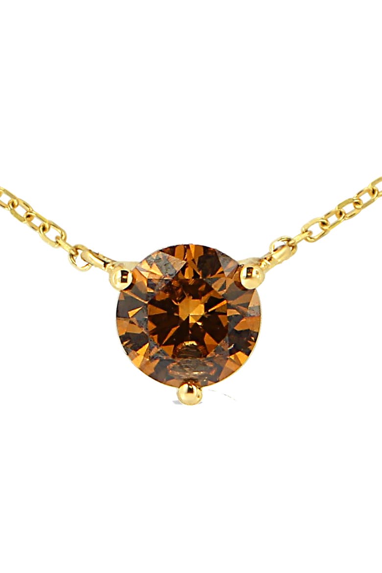 14K Yellow Gold 1/2 Ct Martini Lab Grown Yellow Diamond Solitaire Pendant Necklace, Alternate, color, Yellow