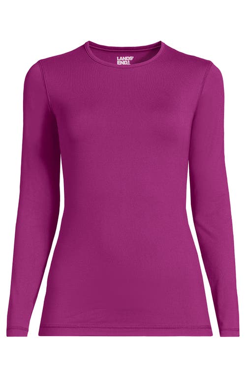 Lands' End Baselayer Cozy Thermaskin Crewneck Top In Pink