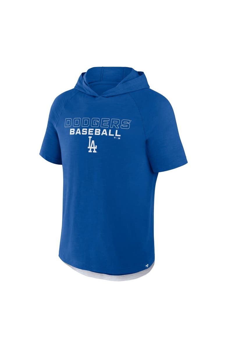 FANATICS Men's Fanatics Royal Los Angeles Dodgers Clubhouse Optimal Play Raglan Short Sleeve Pullover Hoodie, Alternate, color, Royal