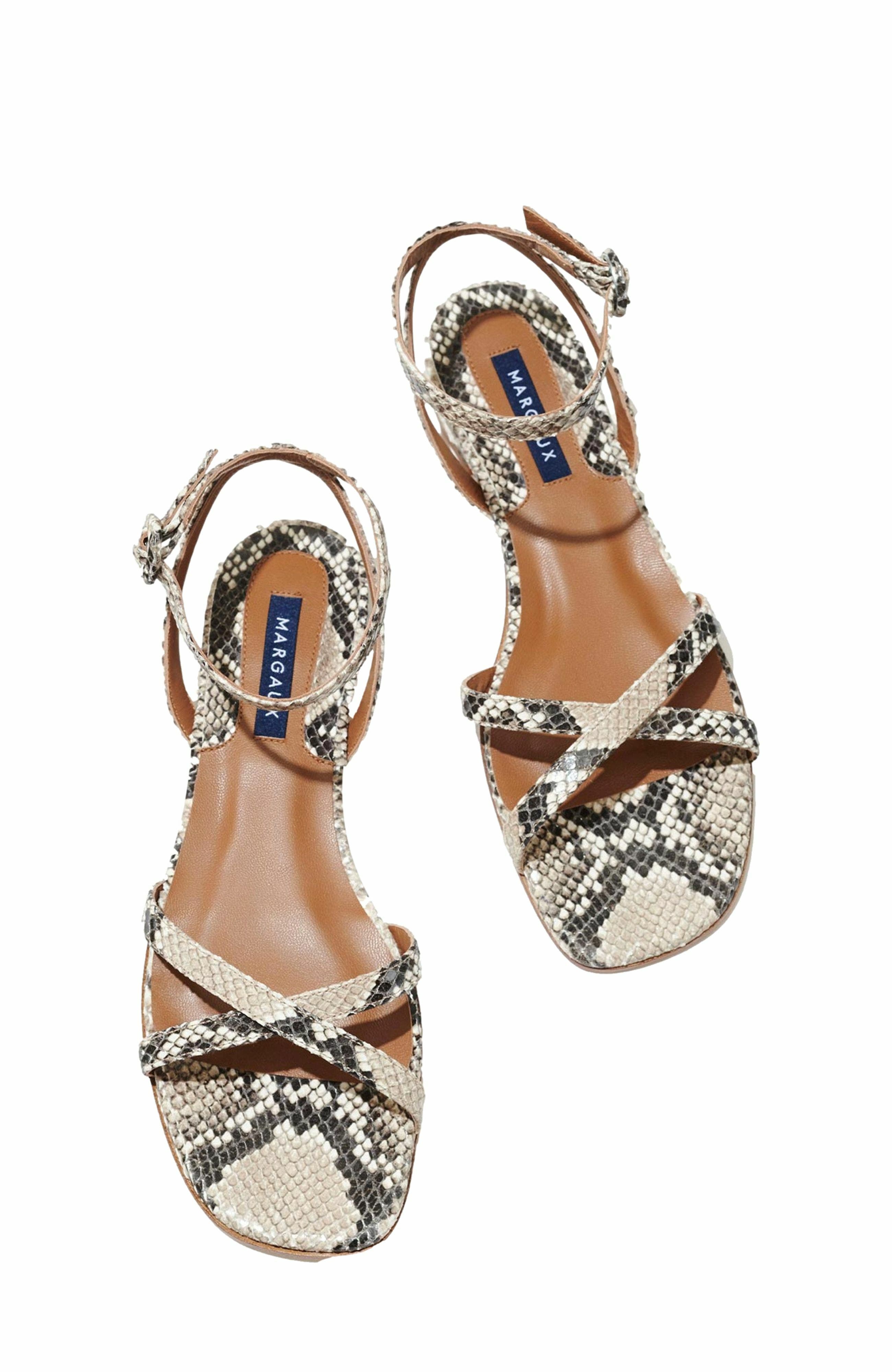 MARGAUX The Flat Sandals, Alternate, color, Natural Python Embossed