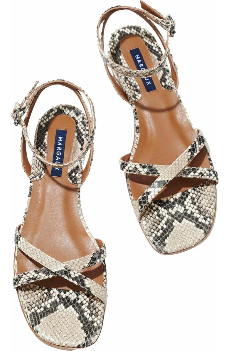 MARGAUX The Flat Sandals, Alternate, color, Natural Python Embossed