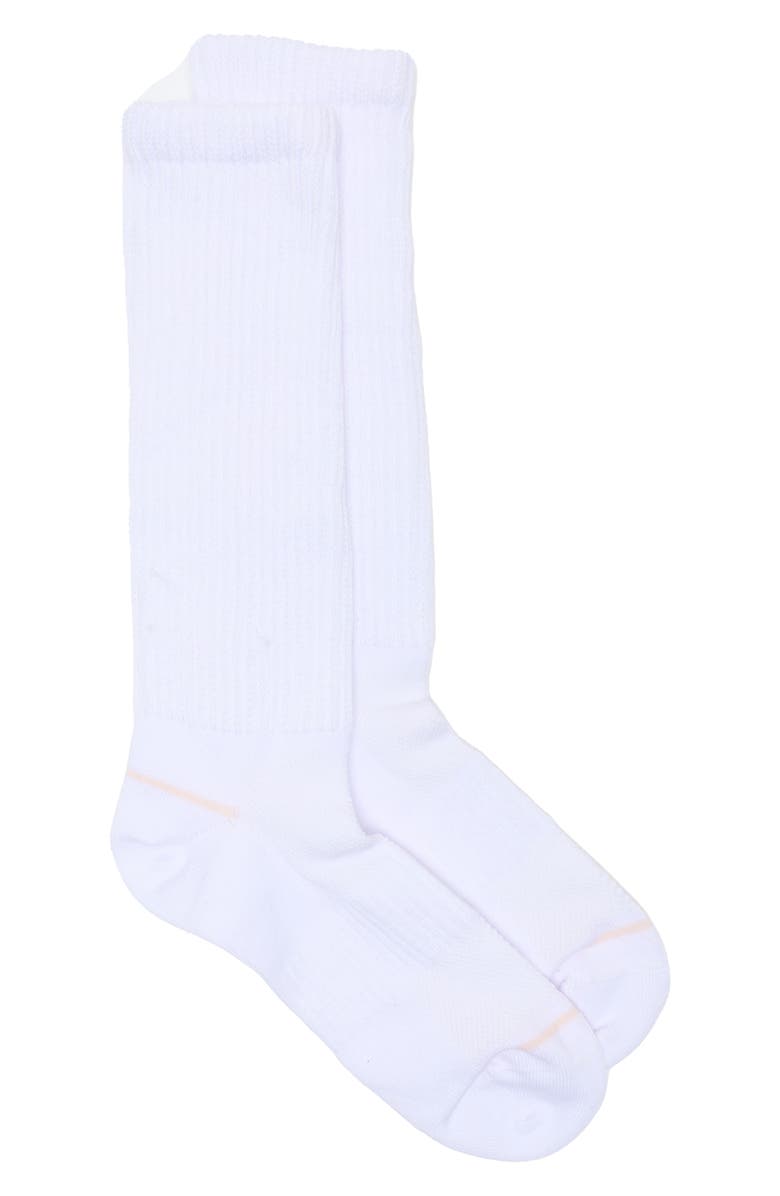 Nordstrom Athleisure Slouch Rib Crew Socks, Alternate, color, White