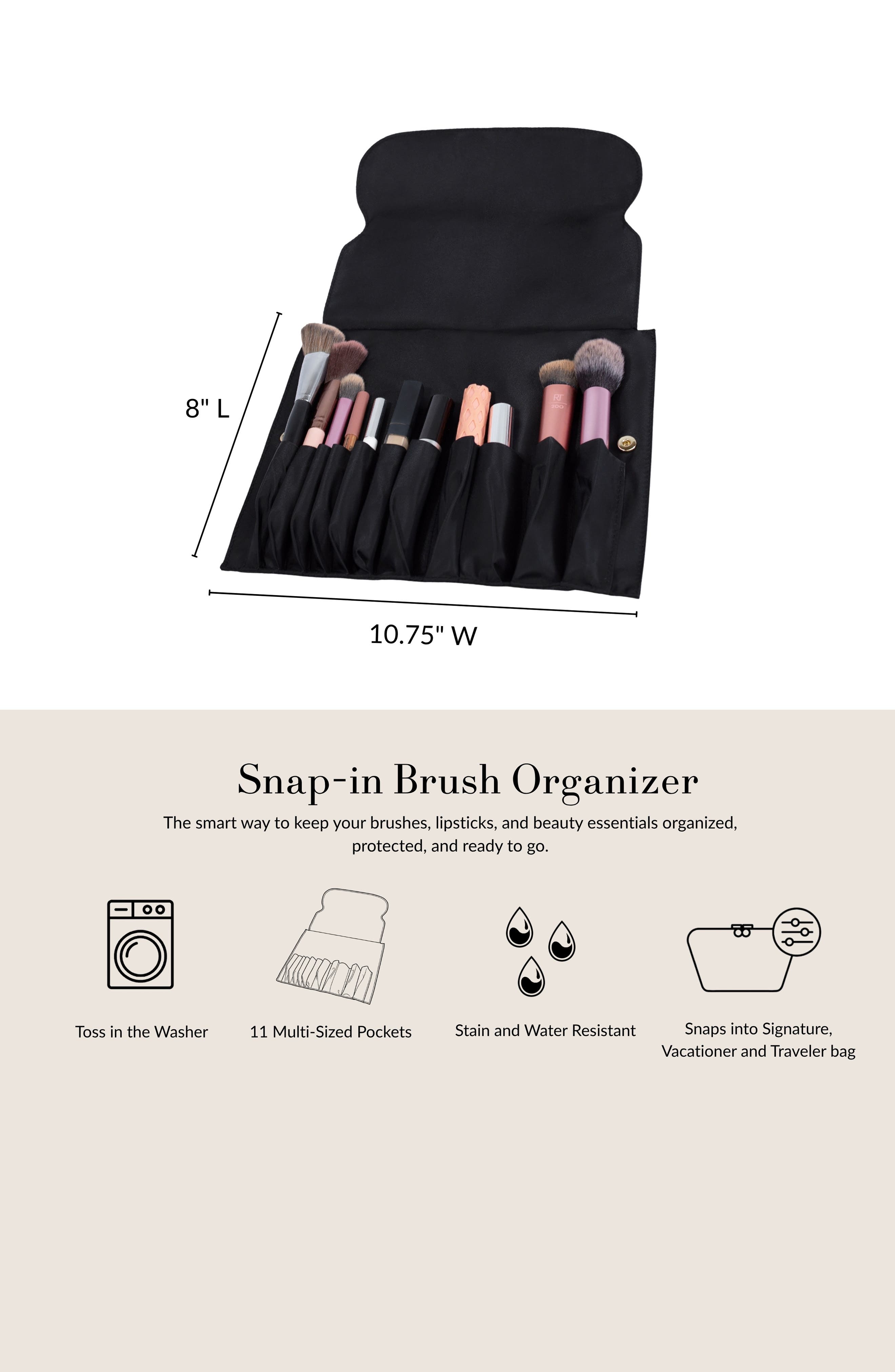 Makeup Brush Organizer, Alternate, color, BLACK