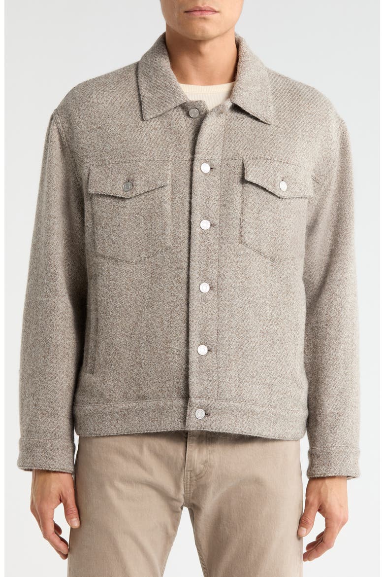 Tweed Trucker Jacket, Alternate, color, LIGHT TAUPE