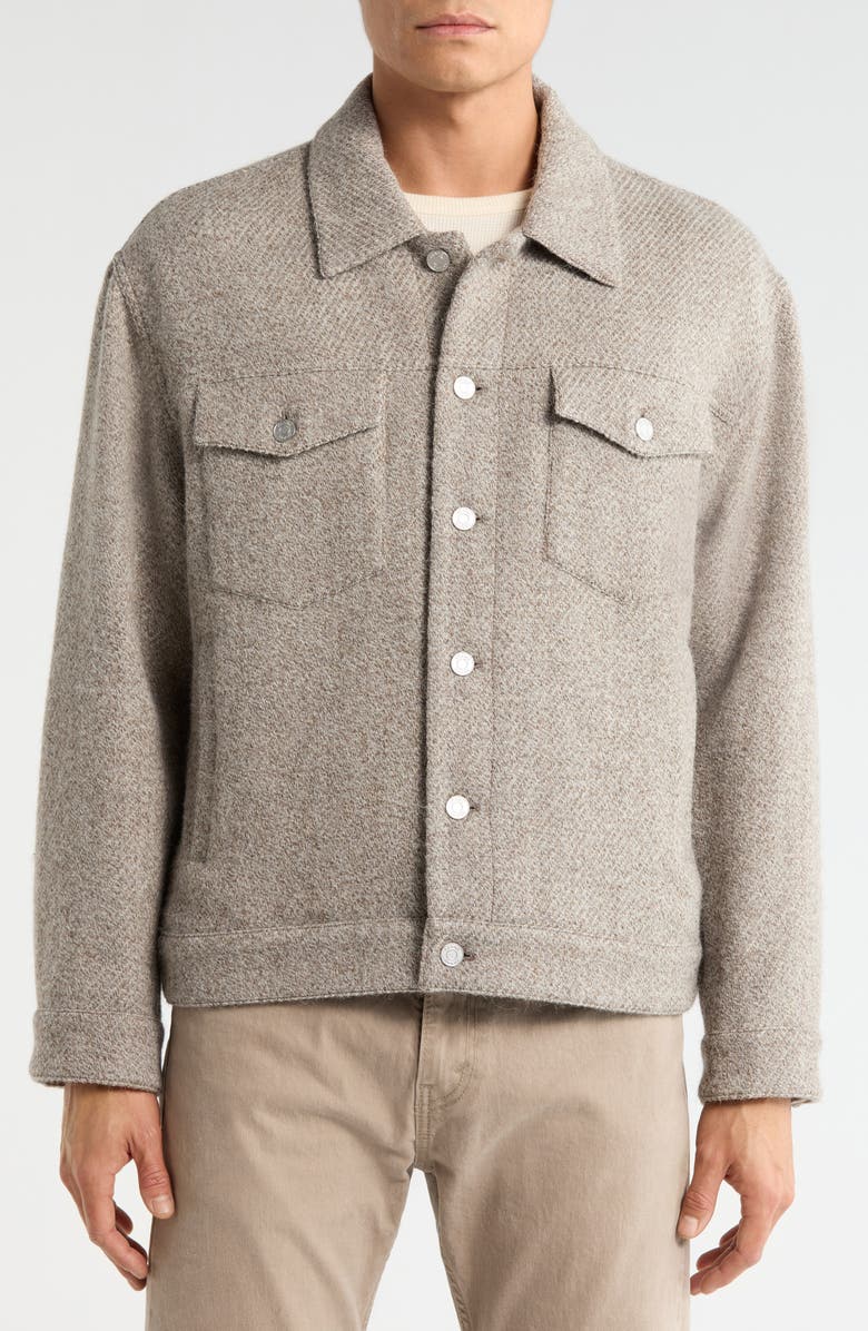 FRAME Tweed Trucker Jacket, Alternate, color, Light Taupe