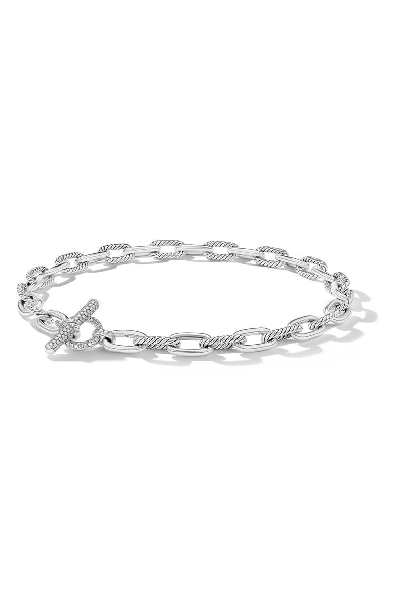 David Yurman DY Madison Pavé Diamond Toggle Necklace, Main, color, Sterling Silver