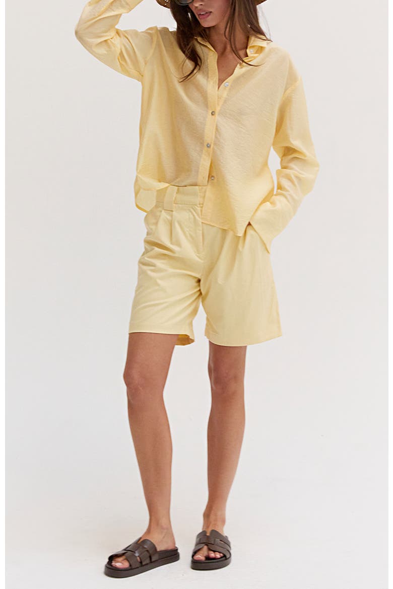 Tailored Trouser Shorts, Alternate, color, Yellow