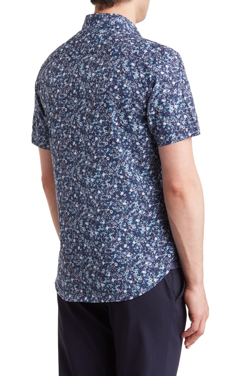 CONSTRUCT Slim Fit Floral Print Four-Way Stretch Performance Button-Up Shirt, Alternate, color,
