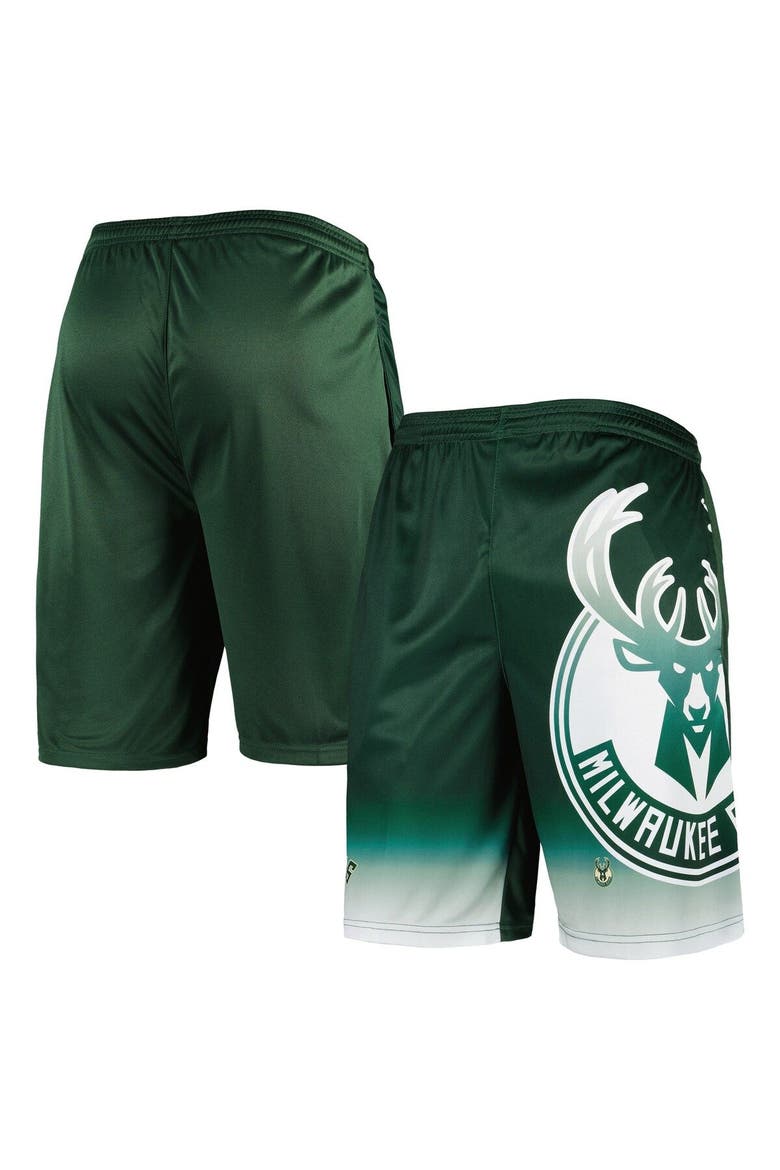 Men's Fanatics Branded Hunter Green Milwaukee Bucks Graphic Shorts, Main, color, Hunter Green
