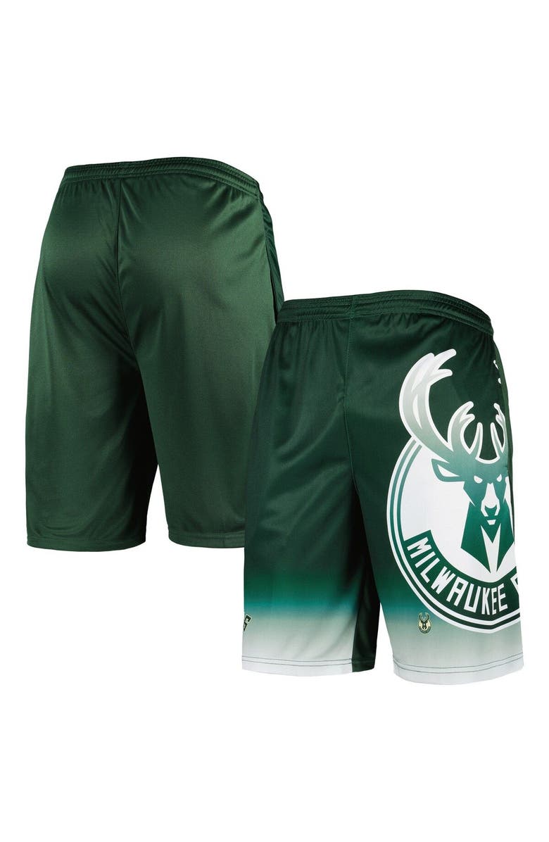 FANATICS Men's Fanatics Branded Hunter Green Milwaukee Bucks Graphic Shorts, Main, color, Hunter Green