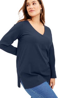 June + Vie Long Sleeve V Neck One + Only Tunic